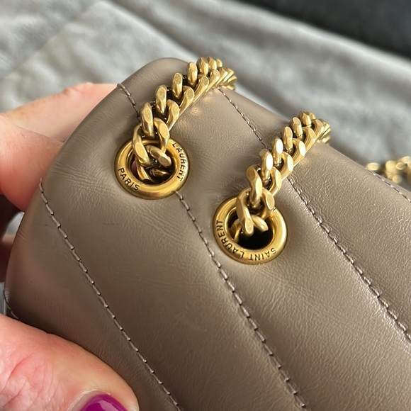 Ysl mini LouLou with chain taupe puffer crossbody bag - Picture 16 of 16